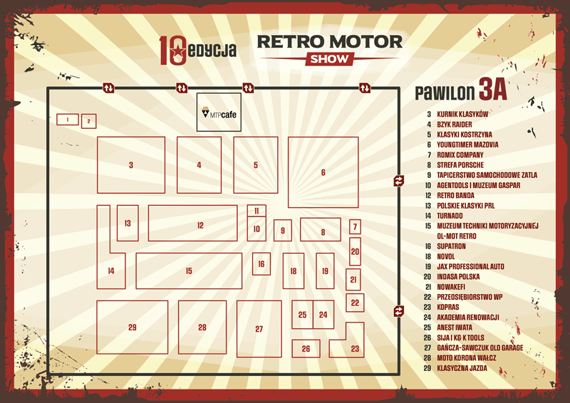Mapa Pawilonu 3A — Retro Motor Show 2026
