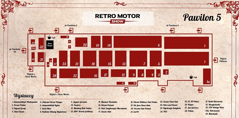 Plan pawilonów Retro Motor Show 2022