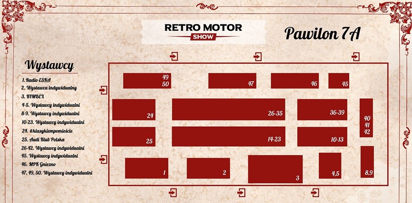 Plan pawilonów Retro Motor Show 2022 - pawilon 7A